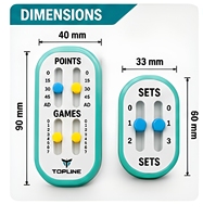 Compteur de points de tennis TOPLINE, suivi des jeux et des sets, en plastique bleu, équipement sportif portable, 1 pièce