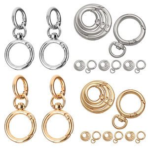 Juego de llaveros con cierre de resorte, aleación de zinc, chapado en plata y oro, para accesorios de llaveros DIY - Product Image 1