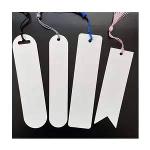 2024 New Arrival Dye Sublimation Aluminum Bookmarks White Blank Metal Book Marks For Personalized Photo Printing With Tassels