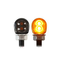 Luz Intermitente LED para Motocicleta TDH HF101606, Delantera/Trasera, Amarilla, Mini, Carcasa de Aleación de Zinc Plateada, Lámpara Intermitente con Certificación E-mark, 1 Año de Garantía