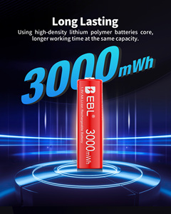 EBL - Paquete de 4 Baterías Recargables de Iones de Litio AA de Alto Rendimiento, 3000 mAh, 1.5 V, Portátiles - Product Image 2