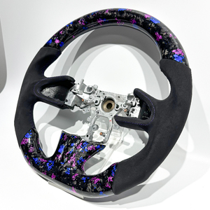 Volant de voiture en fibre de carbone forgée bleu-violet, vente directe d'usine, compatible avec <span class=keywords><strong>Infiniti</strong></span> G25 <span class=keywords><strong>G37</strong></span> Q50 Q60 Q70 350Z - Product Image 2