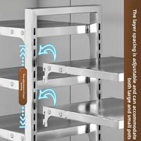 Étagère de rangement durable et moderne pour cuisine, réglable à 5 niveaux, en acier inoxydable 304, pour ustensiles de cuisine, sous l'évier, pour casseroles et poêles
