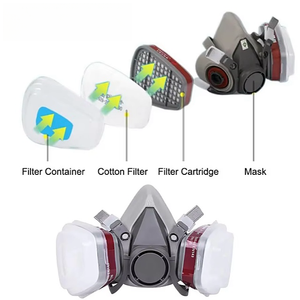 Silicone chống hạt & gas tái sử dụng nửa facepiece Mặt nạ bảo vệ chống ô nhiễm không khí - Product Image 3