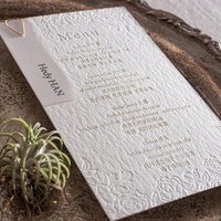 Carte de menu personnalisée en typographie, papier coton fait main, gaufrée, pour mariage, décoration de table de restaurant de luxe
