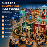 Équipement de terrain de jeu intérieur : Modules de rue de jeu d'imitation, Thème Robotique, Architecture Urbaine, Tour, Toboggan en spirale, pour Projets de garderies