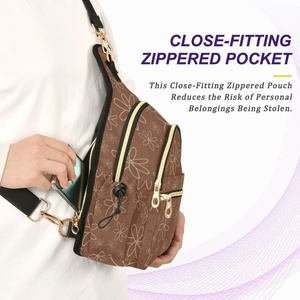 New Arrival Hawaiian Brown Tiare Flower Waterproof Sling Crossbody Bag Custom Outdoor <b>Small</b> Chest Bag Women's Messenger Bags - Product Image 6
