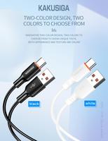 Câble de charge rapide USB-A vers Type-C KAKUSIGA 2M, cordon de chargeur USB-C durable, longue longueur pour téléphone portable, vente en gros