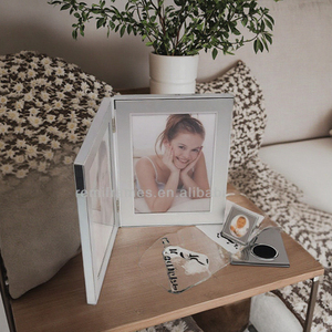 Đen flannel backboard Máy tính để bàn khung Sliver 2 mét kính kép duy nhất bản lề sáng Sliver hợp kim nhôm khung ảnh trang trí - Product Image 3