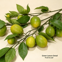 Grosir Ranting Lemon Hijau Buatan 135cm, Buah Palsu, Simulasi Batang Jeruk Nipis untuk Rangkaian Bunga, Tersedia Pesanan Khusus