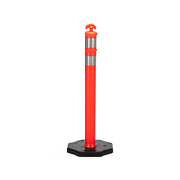 Poteau de séparation de voie en PU de 115 cm hautement réfléchissant, marqueur de sécurité routière flexible, délimiteur d'autoroute, borne de protection anti-collision pour parking