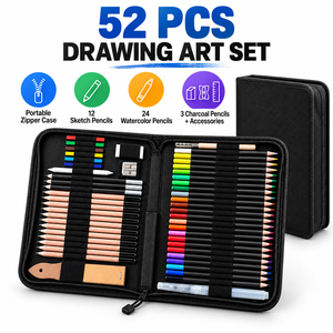 SINOART <span class=keywords><strong>Set</strong></span> Professionale di 52 Matite Acquerellabili, Prezzo Competitivo, <span class=keywords><strong>Set</strong></span> per Disegno e Schizzi Artistici - Product Image 2