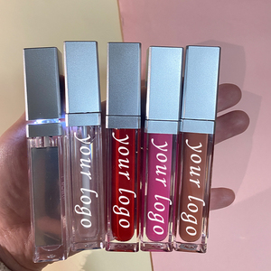 Tube de Brillant à Lèvres LED Argenté avec Miroir Logo Personnalisé Maquillage Rouge à Lèvres Liquide Mat Végan Hautement Pigmenté - Product Image 1