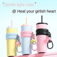 Bingba grande capacité 316 en acier inoxydable Thermos tasse Portable voiture ventouse conservation de la chaleur couleur valeur paille en plastique