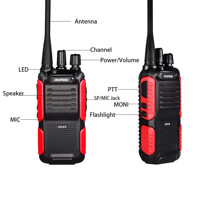 High Quality BF-999S Handheld Walkie Talkie 5W Portable UHF 16 Channels 5Km Range 1800mAh for Radio Communicator Wholesale