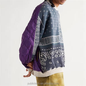 Sweat-shirt matelassé avec patchwork imprimé pour homme - Product Image 5