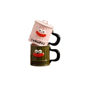 Tazza personalizzabile simpatico cartone animato con salsiccia sorridente-Design bocca, materiale ceramico-ideale per caffè, tè e regali - Product Image 1