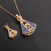 Collier Religion plaqué or vintage Cadeaux catholiques fantaisie Collier Vierge Marie en Zircon brillant à ma fille