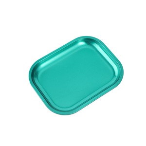 Venta al por mayor bandeja de metal rodante 18*14cm bandeja de metal en blanco para tabaco bandeja de metal en blanco azul verde rosa bandeja rodante personalizada - Product Image 4