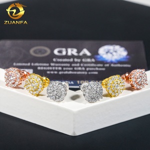 Nouveautés en vrac en stock Iced Out <span class=keywords><strong>Prix</strong></span> le plus bas Argent sterling 925 VVS1 Moissanite <span class=keywords><strong>Diamant</strong></span> Hip Hop Boucles <span class=keywords><strong>d</strong></span>'oreilles <span class=keywords><strong>Homme</strong></span> - Product Image 4