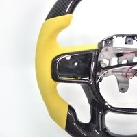 Volant modifié en fibre de carbone à 3/4 de rayons avec LED, en cuir perforé et suède velours, compatible avec Dodge Ram 1500 TRX