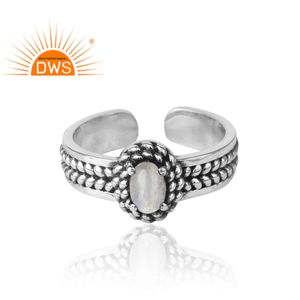 Beautiful Rainbow <b>Moonstone</b> Ring Gemstone Jewelry Supplier Antique Oxidized 925 Sterling Silver Designer Ring - Product Image 2