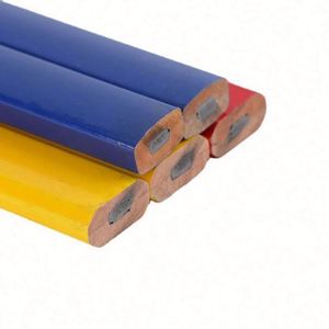 Crayons professionnels personnalisés de 24 cm, carrés, en bois de tilleul, pour la construction et l'ingénierie, mine plate HB, noirs - Product Image 3