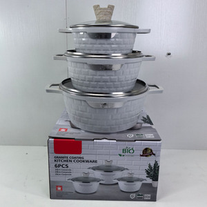Lot de 6 grandes marmites en aluminium antiadhésives pour cuisinière à induction, grande capacité, 32-36-40 cm - Product Image 4