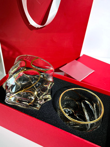 Vasos de Cristal Transparente Pintados con Borde Dorado, Diseño Creativo y Moderno, Vasos Irregulares para Whisky, Gran Venta - Product Image 4