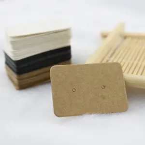 Küçük zarif küpe Papel tutucu kart 2.5x3.5 cm Kraft kağıt takı PackagingCustom Logo