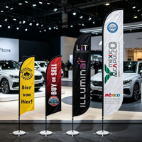 Drapeau publicitaire personnalisé pour stand de salon professionnel, support de drapeau plume, promotion d'exposition, drapeau volant en forme de larme