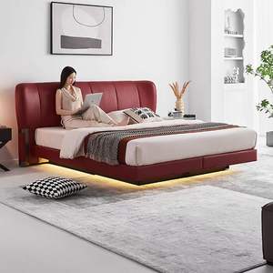 Villa <span class=keywords><strong>de</strong></span> cama <span class=keywords><strong>de</strong></span> cuero <span class=keywords><strong>de</strong></span> lujo ligera italiana <span class=keywords><strong>casa</strong></span> <span class=keywords><strong>de</strong></span> lujo con la serie <span class=keywords><strong>de</strong></span> dormitorio principal <span class=keywords><strong>de</strong></span> cama doble simple moderna - Product Image 5