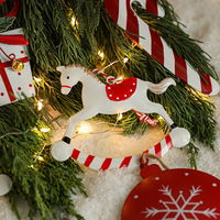Best-seller fer étain métal peint à la main arbre de noël ornement atmosphère de noël petit tambour cadeau ornement
