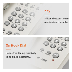 Téléphone de bureau filaire basique pas cher, prix de gros, avec affichage de l'identification de l'appelant, boutons en silicone, téléphone filaire pour <span class=keywords><strong>entreprise</strong></span> - Product Image 6