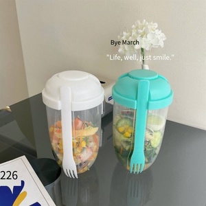 Salade de petit-déjeuner Little Red Book Mason avec couvercle en plastique, cuillère et fourchette - Contenant de stockage alimentaire portable, design chic et sain - Product Image 6