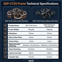 Kit de cadre FPV en fibre de carbone GEP-CT35 O4 Pro 3,5 pouces 167 mm Cinewhoop 6 points flottants VTX Absorption des chocs 201g Certifié CE/FCC