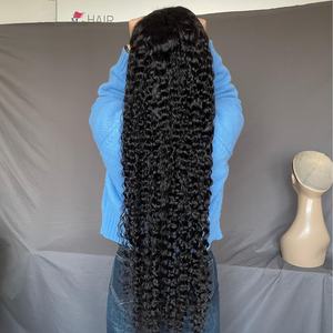 Peluca de Cabello Brasileño de 40 Pulgadas, Transparente para Encaje, con Cabello de Bebé, Negro Natural, Ondulado Profundo, Peluca Completa de Cabello Humano Remy - Product Image 3