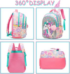 Vente en gros Sac <span class=keywords><strong>à</strong></span> dos d'école dessin animé Sac <span class=keywords><strong>à</strong></span> dos pour enfants agneau <span class=keywords><strong>licorne</strong></span> Sac d'école 3 en 1 pour enfants avec sac <span class=keywords><strong>à</strong></span> lunch pour filles - Product Image 3