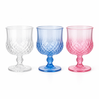 Gobelet moderne en plastique PS Diamond 230ml/240ml sans pied ou à pied court pour événements