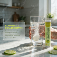 AegleWell L Glutatión Tabletas Efervescentes 600mg con Vitamina C y Colágeno 20 Tabletas Sabor Limón