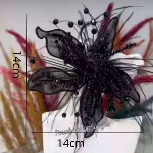 Accessoires pour cheveux <span class=keywords><strong>Betty</strong></span> en dentelle blanche pure, plumes, perles, fleurs en cristal, pince à cheveux, chaussures pour femmes, décoration artisanale et accessoires pour sacs et robes - Product Image 6