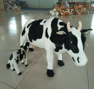 Fabrik Großhandel realistische ausgestopfte Milch Kuh Mama mit Baby Plüsch tier