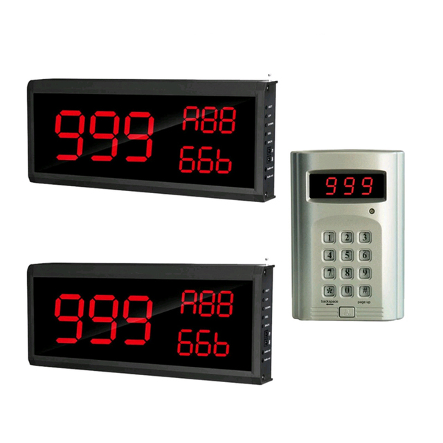Wireless Call Device for Restaurant & Hospital Queue System English Transmitter Calling Number Machine for Foreign Trade Export