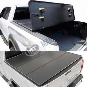 Convient aux pick-up Toyota Hilux, Tundra, Ranger, couvre-caisse arrière rigide pliable en trois parties. - Product Image 3