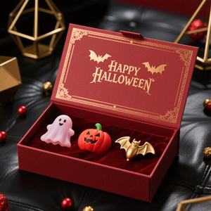 Custom Party Festive Halloween Blind Gift Stress Relief Squeeze Toy Set Packaging <b>Magnetic</b> Sponge Lined Eco Friendly Embossed - Product Image 2