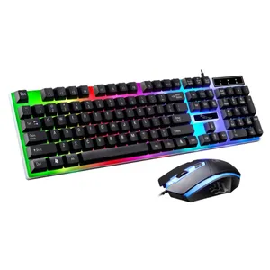 Kabel gebundene Gaming-Tastatur mit Hintergrund beleuchtung Mechanische Eingabe Fällung und Maus-Kombination sset PUBG-Tastatur mit Handballen auflage