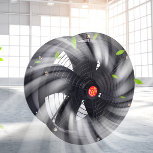 Ventilador de conducto Fwy personalizado de 28 pulgadas, ventilador de ventilación industrial axial con motor eléctrico de rodamientos de bolas y aspas de plástico negro - Product Image 1