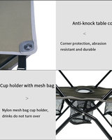 Table de rangement pliante portable pour l'extérieur Table de camping légère pour pique-nique randonnée avec porte-gobelet