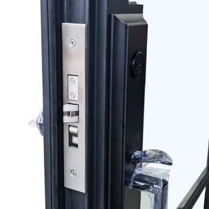 Fabrika en popüler ısı yalıtımı siyah ön çift cilalı çelik camlı kapı daire giriş otel için - Product Image 4