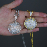 Collier pour homme Hip Hop avec pendentif globe terrestre Hustlers, chaîne à maillons en laiton plaqué or, micro pavé 5A CZ rond